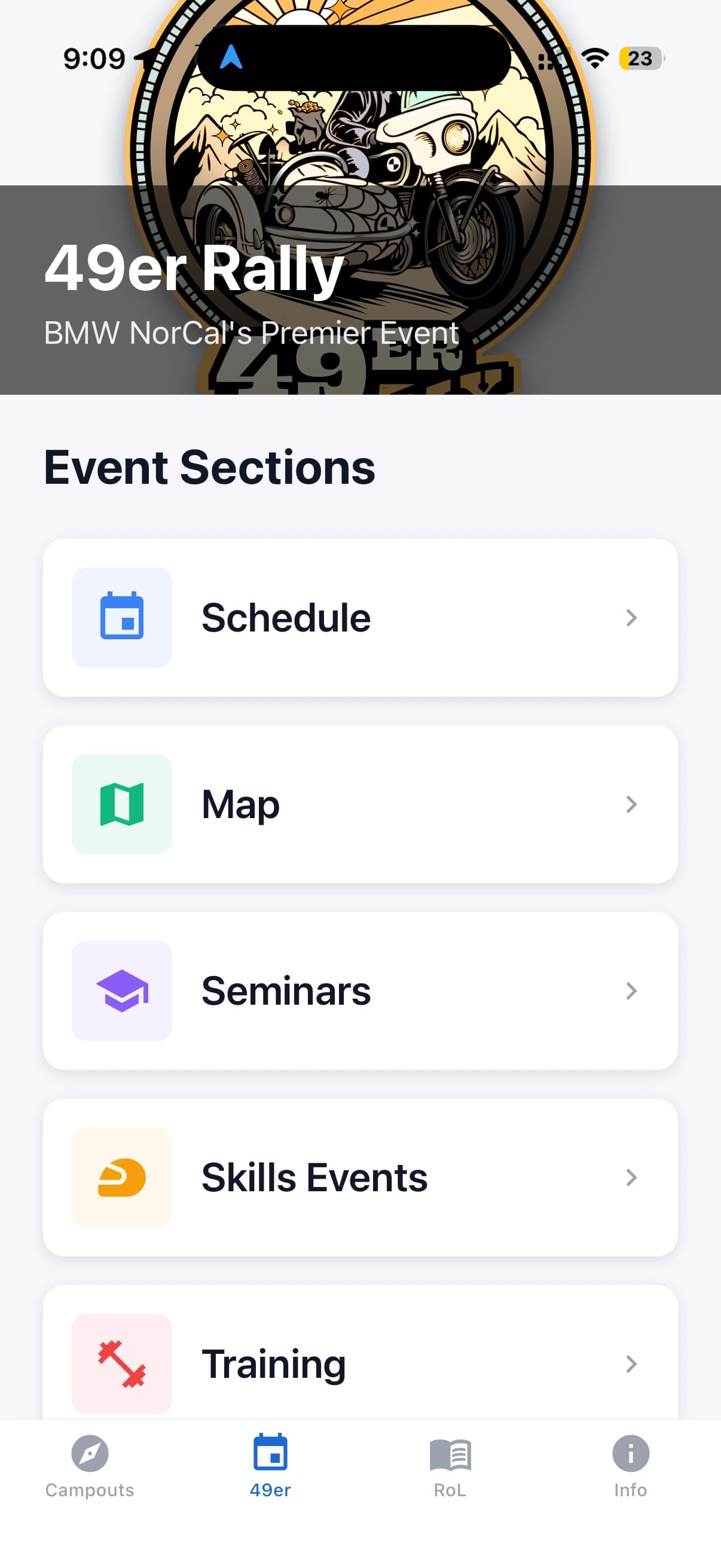 Motorcycle Club Event App screenshot 2