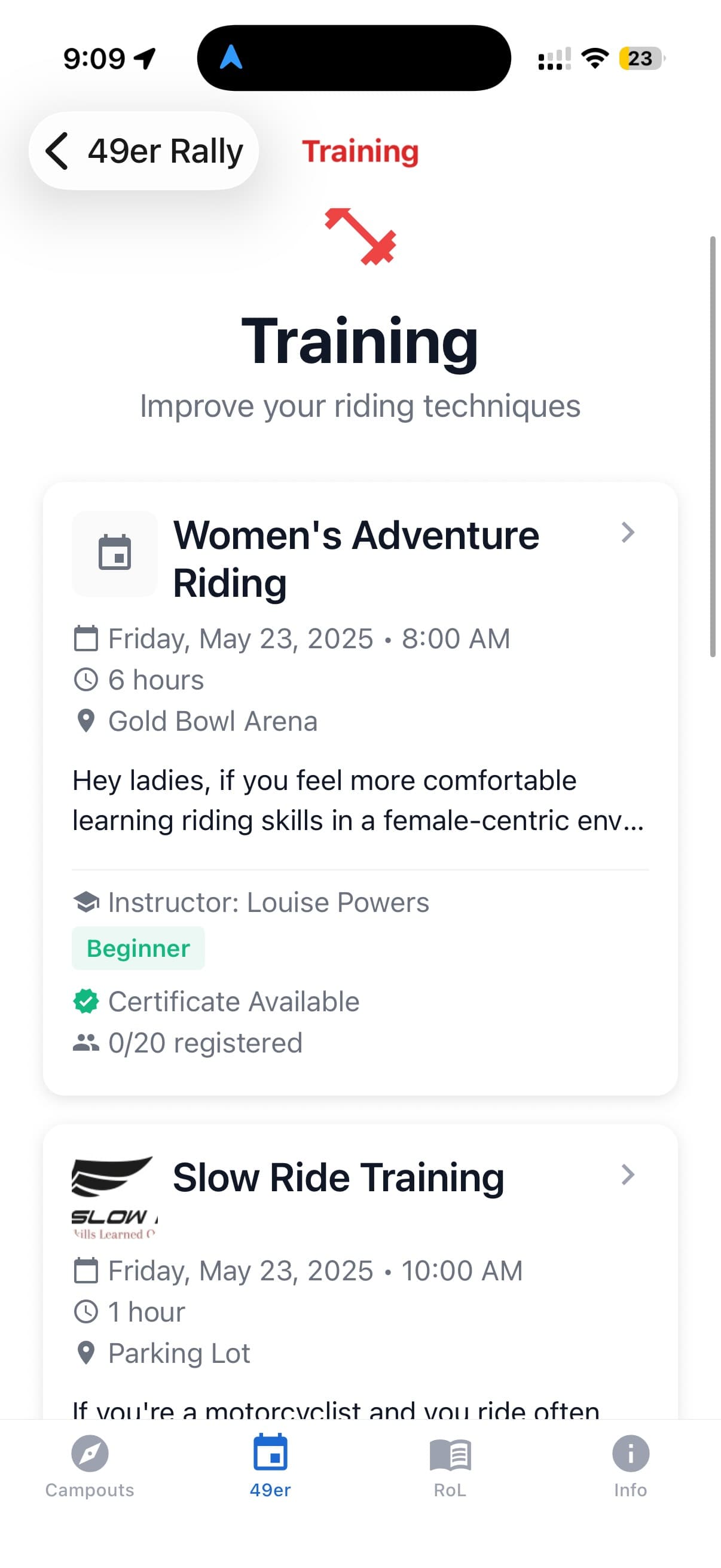 Motorcycle Club Event App screenshot 3